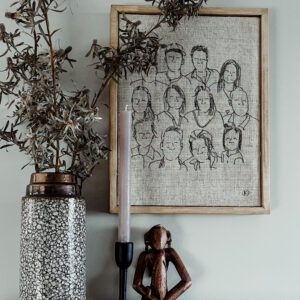 Familie portret geborduurd 6-12 personen
