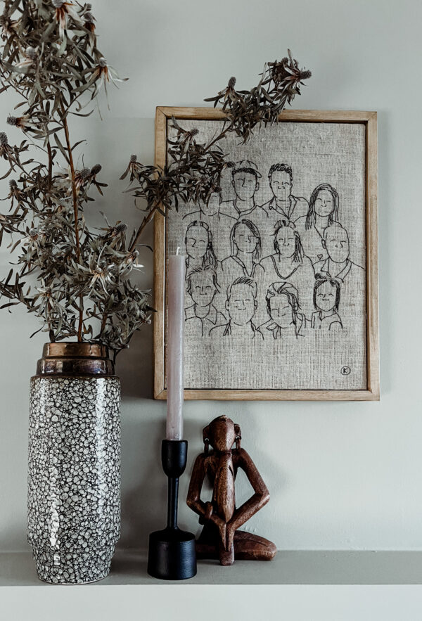 Familie portret geborduurd 6-12 personen