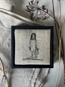 Gepersonaliseerd portret meisje met knuffel